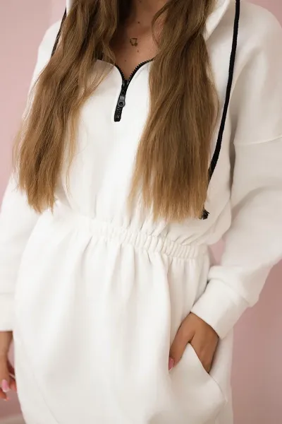 Insulated dress with hood ecru