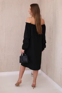 Spanish dress with decorative sleeves black