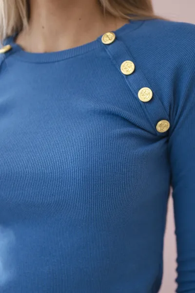 Denim dress with decorative buttons