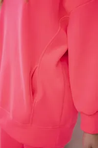 Insulated set with a sweatshirt in pink neon color