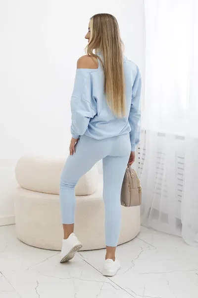 Legínovo 3-dielna súprava mikina + top + legíny červená Farba: Modrá, Veľkosť: UNI