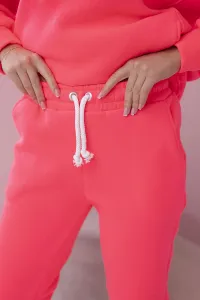Insulated set with a sweatshirt in pink neon color
