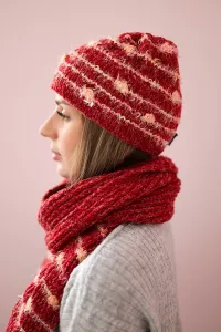 Women's set with scarf Anika K304 wine