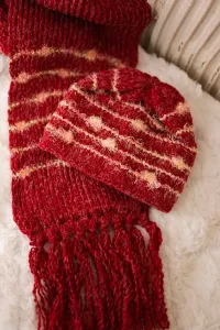 Women's set with scarf Anika K304 wine