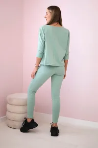 Set with Queen dark mint print