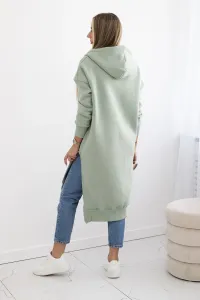 Women's Insulated Sweatshirt with Decorative Buttons - Dark Mint