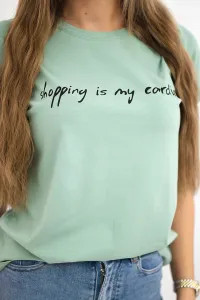 The Shopping blouse is my cardio dark mint