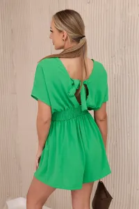 Light green jumpsuit with ruffled waistband