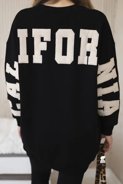 Insulated sweatshirt with California black inscription