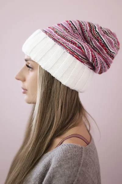 Women's cap Feba K330 white+powder pink