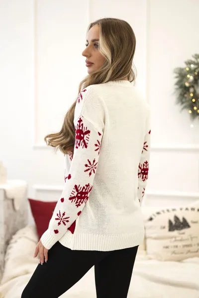 Christmas sweater with snowman ecru
