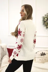 Christmas sweater with snowman ecru