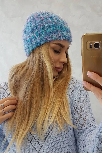 Women's cap Cina K259 turquoise
