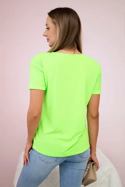 Blouse with women's graphics green neon