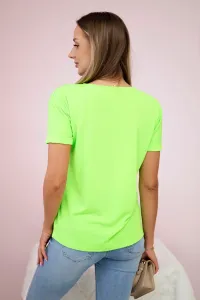 Blouse with women's graphics green neon
