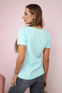 Blouse with Perfect mint print