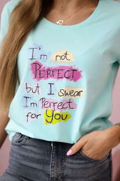 Blouse with Perfect mint print