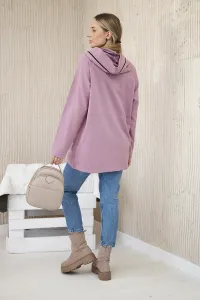 Tunic with zipper on hood Oversize dark pink