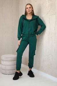 Set 3in1 sweatshirt + top + pants green