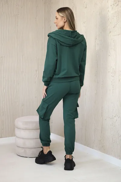 Set 3in1 sweatshirt + top + pants green