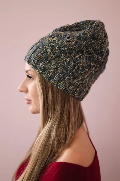 Cap with fleece jeans Roksana K209 + yellow