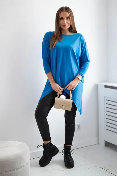 Legínovo Biela oversized blúzka Farba: Modrá, Veľkosť: UNI