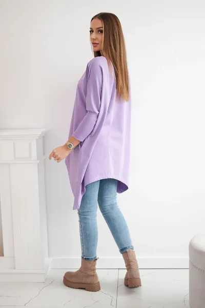 Legínovo Biela oversized blúzka Farba: Fialová, Veľkosť: UNI