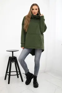 Insulated sweatshirt with a khaki zipper at the back