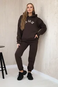 Cotton set with embroidered Paradise brown inscription