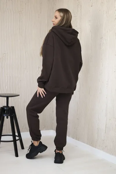 Cotton set with embroidered Paradise brown inscription