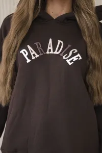 Cotton set with embroidered Paradise brown inscription