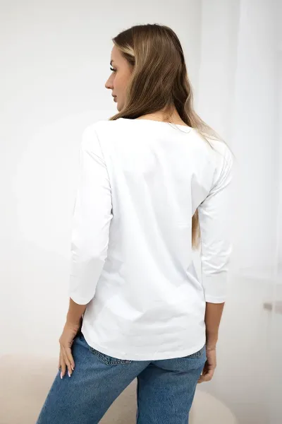 Blouse with 3D Watch white graphics