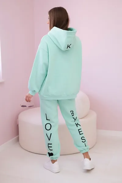 Cotton set with mint print