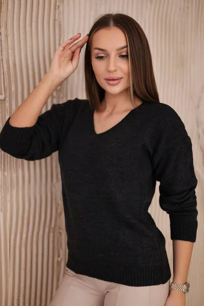 Graphite V-neck sweater