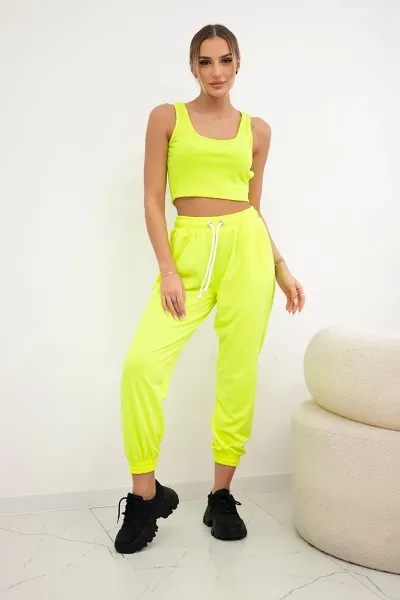 Set top+pants yellow neon