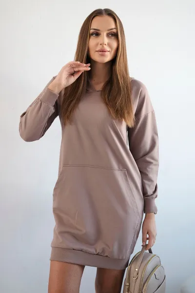 Mocha dress with hood