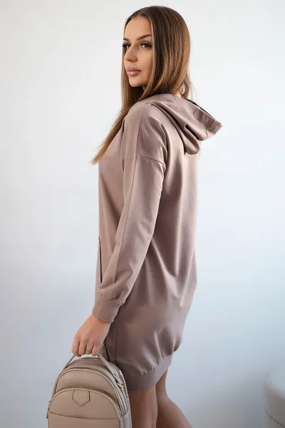 Mocha dress with hood