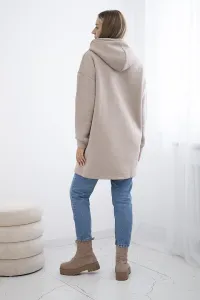 Reinforced hoodie in beige