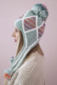 Women's cap with long ears Eunika K322 mint