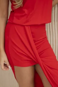 Asymmetrical dress red