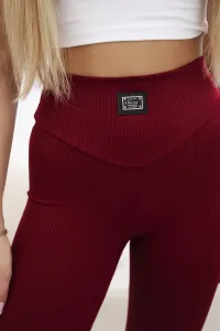 Ribbed leggings burgundy