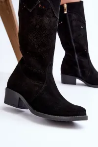 Zazoo 4043 Semišové Nízke Topánky S Otvormi Čierne