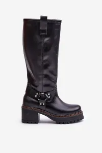 Lewski Shoes Kožené Dámske Čižmy Nad Koleno Čierne Lewski 3432