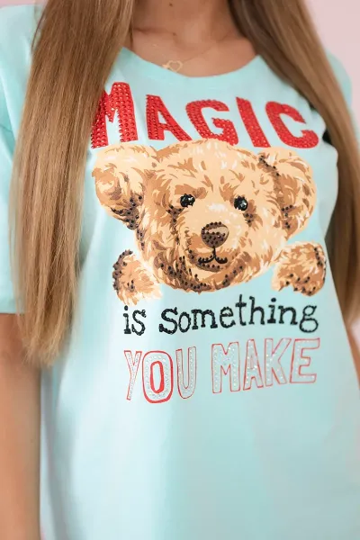 Blouse with Magic mint print