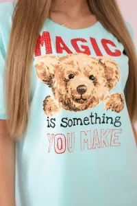 Blouse with Magic mint print