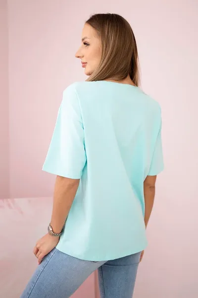 Blouse with Magic mint print