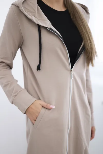 Legínovo Béžová mikina s kapucňou Farba: Tmavobéžová, Veľkosť: UNI