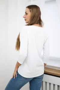 Blouse with 3D Bird white graphics
