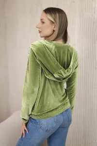 Velour hoodie green