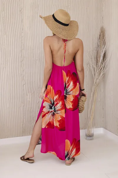Women's Summer Viscose Dress - Fuchsia